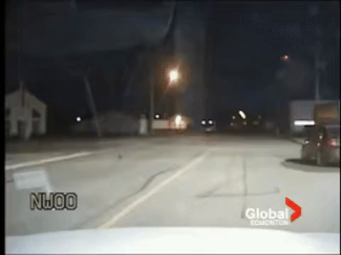 2008 November 25

Fireball Over Edmonton
 * Credit & Copyright Global Television Edmonton, YouTube

Explanation: 
What if you're driving down the street and an object from space shoots across the sky right in front of you? Such was the case last week for many people in south central Canada. Specifically, an extremely bright fireball, presumably a desk-sized meteor from deep space, flashed across the sky just after sunset on 2008 November 20. The bright fireball was recorded on many images and movies, including the spectacular video shown above that was captured by a dashboard camera of a police cruiser in Edmonton, Alberta, Canada. Because at least two streaks appear to be visible, the falling object likely broke up into pieces as it fell deep into Earth's atmosphere. By triangulating fireball images from several simultaneously recorded sources, astronomers hope to find an approximate orbit from whence the object came, as well as the likely place(s) on Earth where large pieces would have impacted, were they to have survived entry. In the best case scenario, pieces would be recovered from a known deep space comet or asteroid, giving humanity an unprecedented look at an ancient object that likely holds clues to the early years of our Earth and the Solar System. 

Authors & editors: Robert Nemiroff (MTU) & Jerry Bonnell (UMCP)
NASA Official: Phillip Newman Specific rights apply.
NASA Web Privacy Policy and Important Notices
A service of: ASD at NASA / GSFC
& Michigan Tech. U.