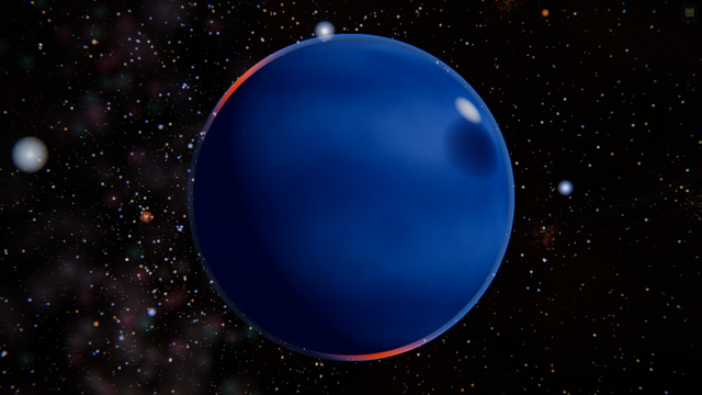해왕성을 우주 공간에서 바라본 SPACE 시뮬레이션 천체 사진.