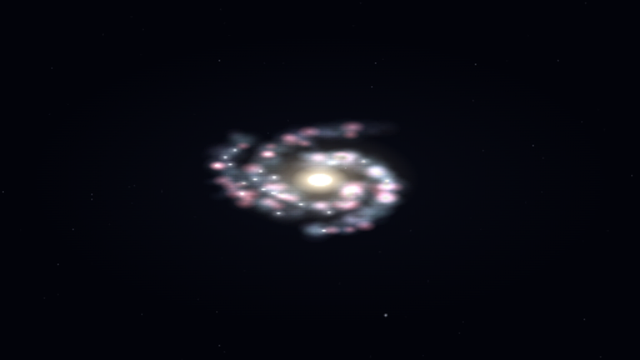 보데 은하(M81)를 우주 공간에서 바라본 SPACE 시뮬레이션 천체 사진.
