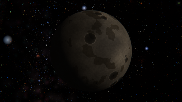 가니메데를 우주 공간에서 바라본 SPACE 시뮬레이션 천체 사진.