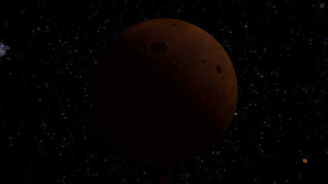 YZ Ceti c를 우주 공간에서 바라본 SPACE 시뮬레이션 천체 사진.