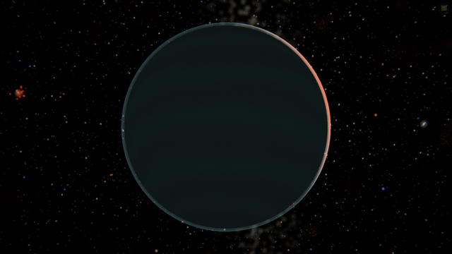 Mira e를 우주 공간에서 바라본 SPACE 시뮬레이션 천체 사진.