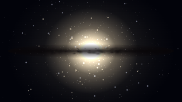 센타우루스 A(NGC 5128)를 우주 공간에서 바라본 SPACE 시뮬레이션 천체 사진.