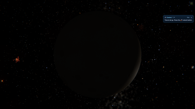 Canopus b를 우주 공간에서 바라본 SPACE 시뮬레이션 천체 사진.