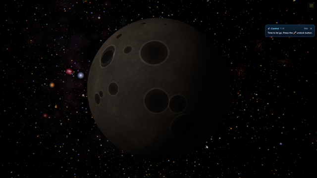 칼리스토를 우주 공간에서 바라본 SPACE 시뮬레이션 천체 사진.