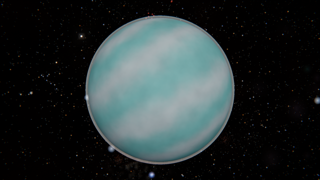 Gliese 412 g를 우주 공간에서 바라본 SPACE 시뮬레이션 천체 사진.